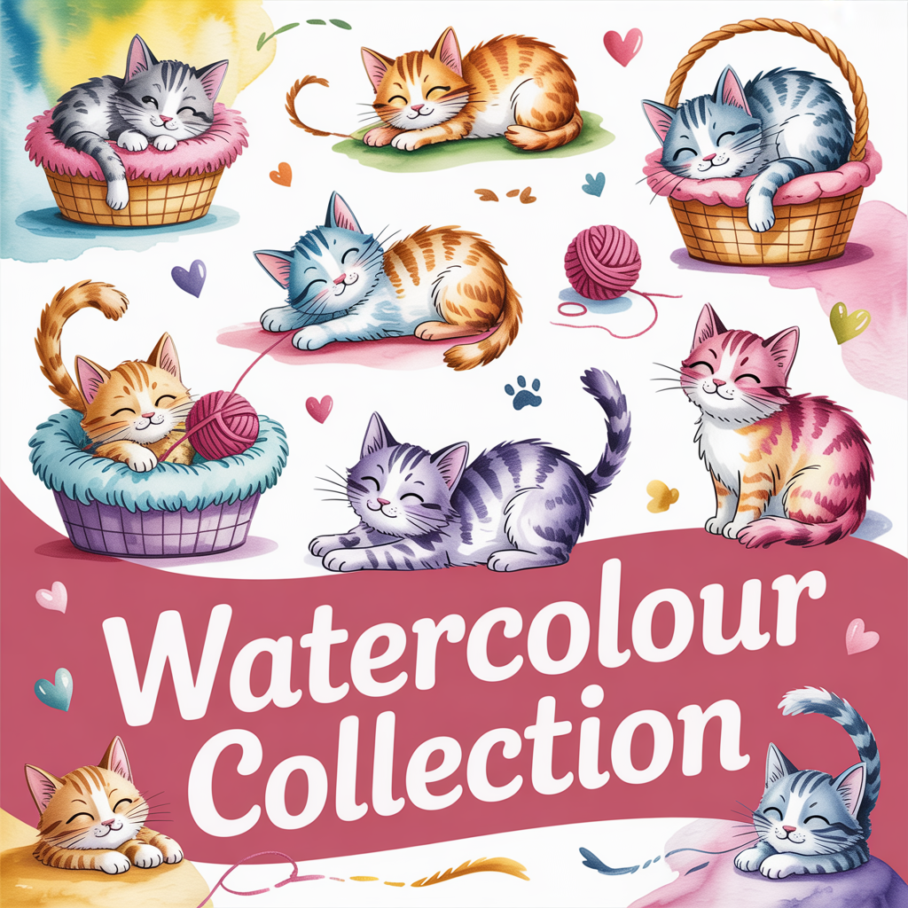Discover our cute cat watercolour collection featuring playful kittens, cosy scenes, and charming feline portraits. Perfect for gifts, home décor, or art lovers seeking whimsical, hand-painted-style designs with irresistible cat charm