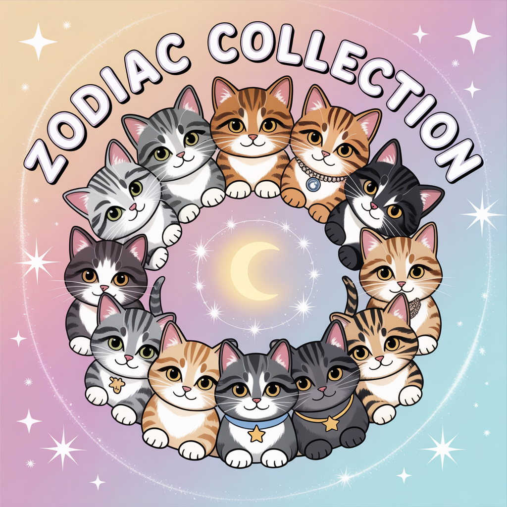 Discover our Cute Zodiac Cat Clipart Collection – twelve adorable feline designs inspired by each zodiac sign. Perfect for scrapbooking, stickers, invitations, and digital crafts. High-quality, charming, and purr-sonality packed!