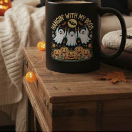 Hangin with my boos (1) Get spooky and stylish with our “Hanging with My Boos” digital download – the perfect design for Halloween lovers! Featuring a fun, playful theme with ghosts, pumpkins, and festive vibes, this high-quality graphic is ideal for creating your own DIY projects. Use it for t-shirts, tote bags, mugs, posters, invitations, stickers, or digital art prints.