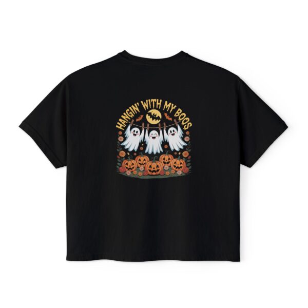 Halloween Women's Boxy Tee - Fun Ghost Design, Spooky Season Top, Perfect for Autumn Events, Casual Wear, Gift for Friends