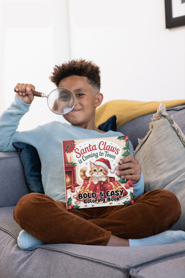 Happy boy Happy boy with his Santa Claws is Coming to Town Coloring book